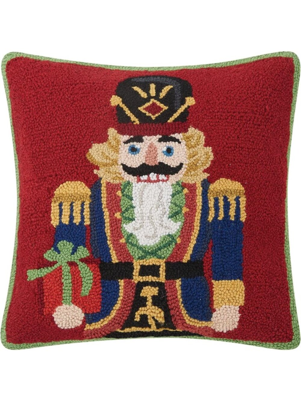 Christmas Nutcracker Throw Pillow - 18" Square, Soft Poly Velvet, Holiday Decor